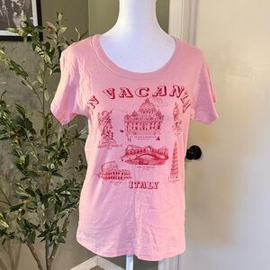 J. Crew Pink Italy 'In Vacanza' Graphic Tee